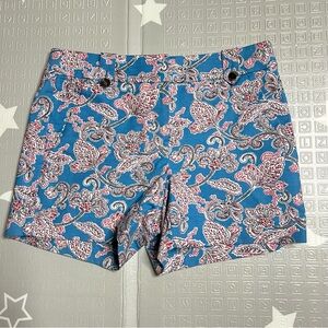LOFT Womens‎ Size 0 Multicolor Floral Paisley Print Midi Shorts Preppy